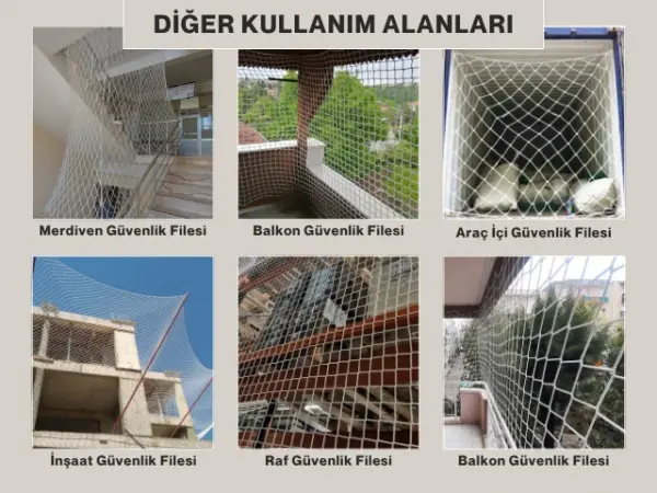 Tekne ve Havuz Güvenlik Filesi - 10 cm Gözenekli - Kare Desen - Beyaz - Görsel 4