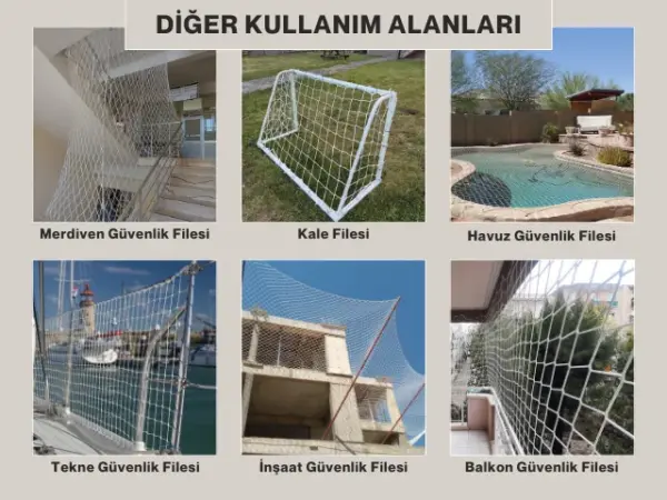Raf Emniyet ve Konteyner Filesi - 10 cm Gözenekli - Kare Desen - Beyaz - Görsel 7