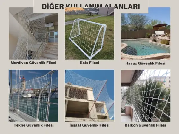 Raf Emniyet ve Konteyner Filesi - 10 cm Gözenekli - Kare Desen - Beyaz - Görsel 8