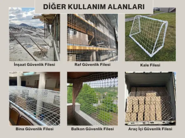 Merdiven Güvenlik Filesi - 10 cm Gözenekli - Kare Desen - Beyaz - Görsel 7