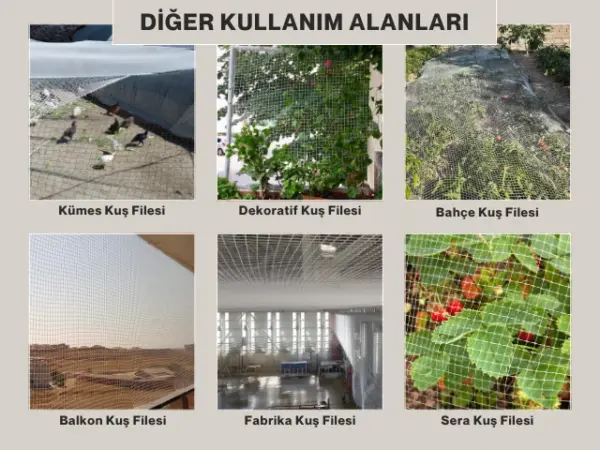 Çiftlik - Kümes Kuş Engelleme Filesi - 2 cm Gözenekli - Kare Desen - Beyaz - Görsel 4