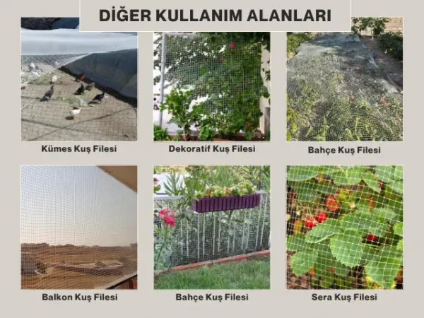 Fabrika - Tesis Kuş Engelleme Filesi - 2 cm Gözenekli - Kare Desen - Beyaz - Görsel 5