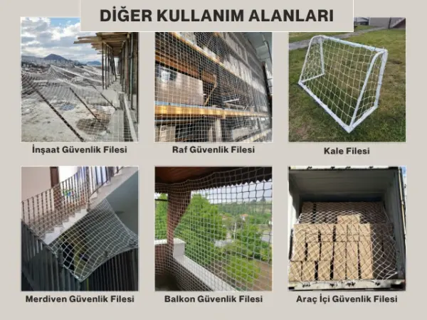 Tekne ve Havuz Güvenlik Filesi - 5 cm Gözenekli - Kare Desen - Beyaz - Görsel 4
