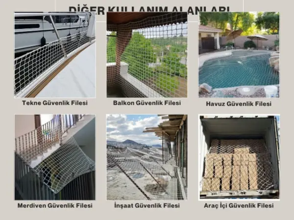 Raf Emniyet ve Konteyner Filesi - 5 cm Gözenekli - Kare Desen - Beyaz - Görsel 5