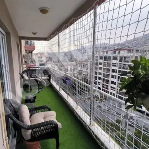Balkon Güvenlik Filesi - 10 cm Gözenekli - Kare Desen - Beyaz
