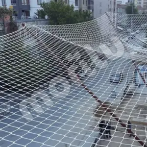 İnşaat ve İş Güvenliği Filesi - 10 cm Gözenekli - Kare Desen - Beyaz