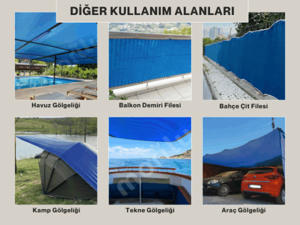 Gölgelik File - 95lik 140 gram/m2 - Mavi - Görsel 9