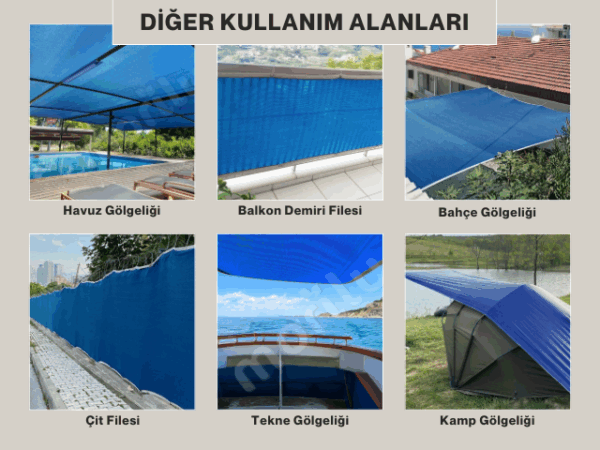 Otopark ve Araba Gölgeliği - 95lik 140 gram/m2 - Mavi - Görsel 7